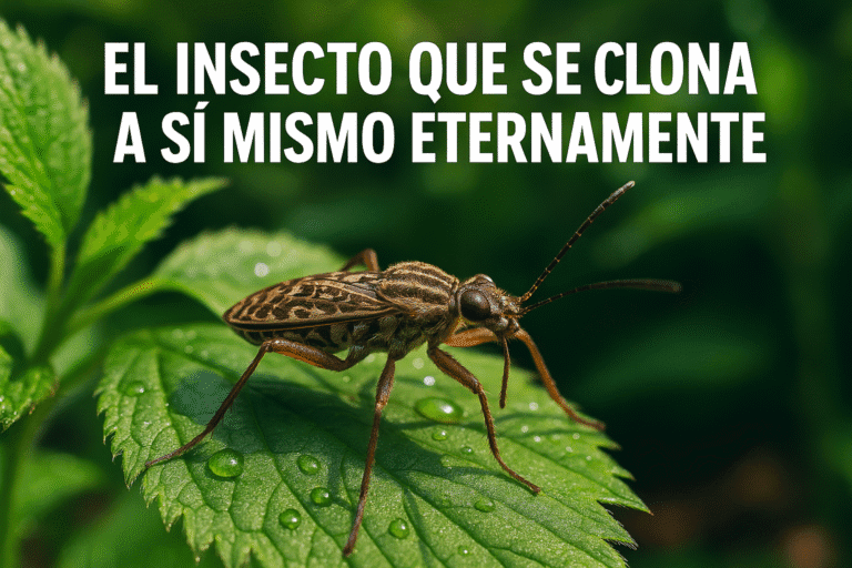 Imagen generada con IA para el artículo El insecto que se clona a sí mismo eternamente
