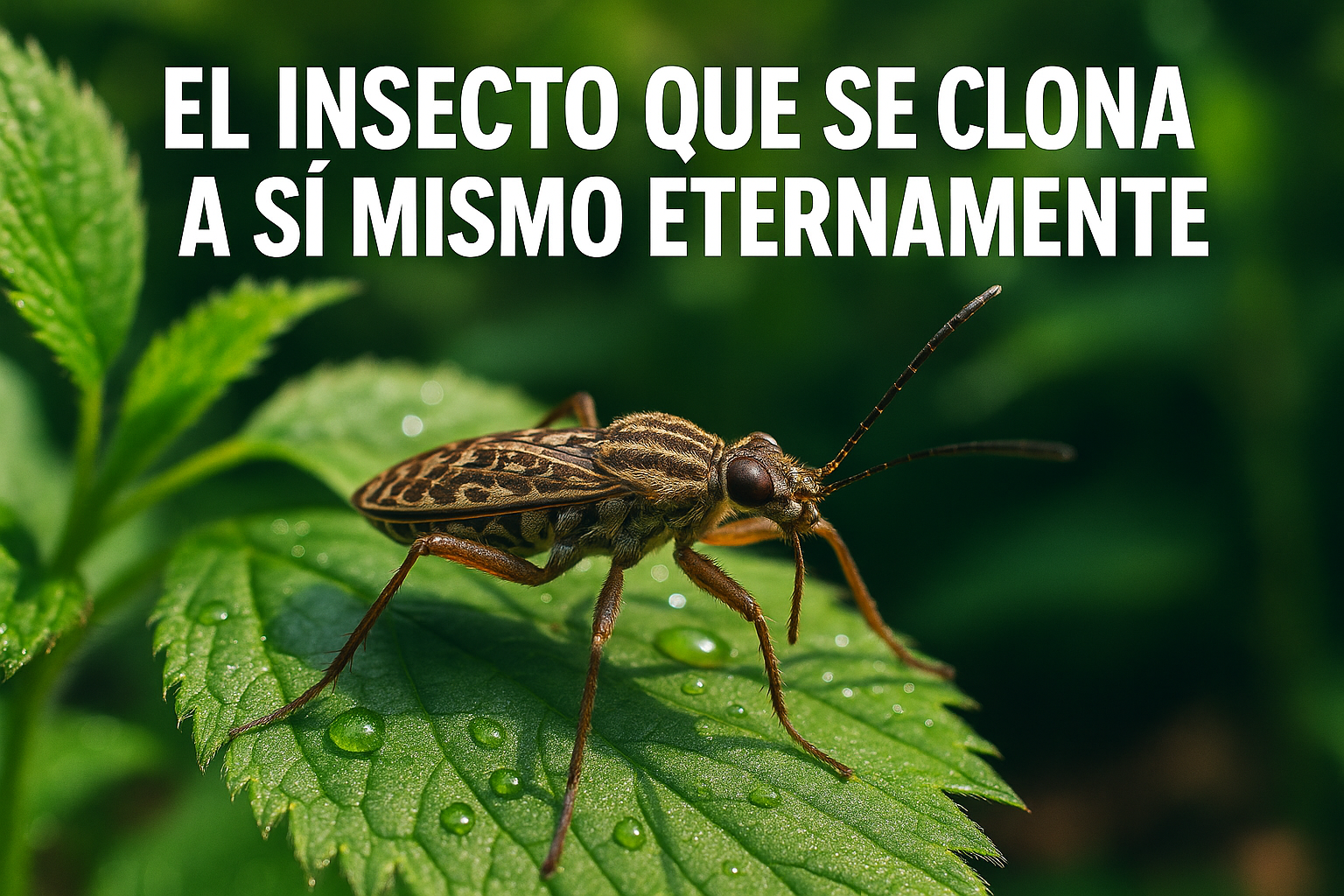 Imagen generada con IA para el artículo El insecto que se clona a sí mismo eternamente