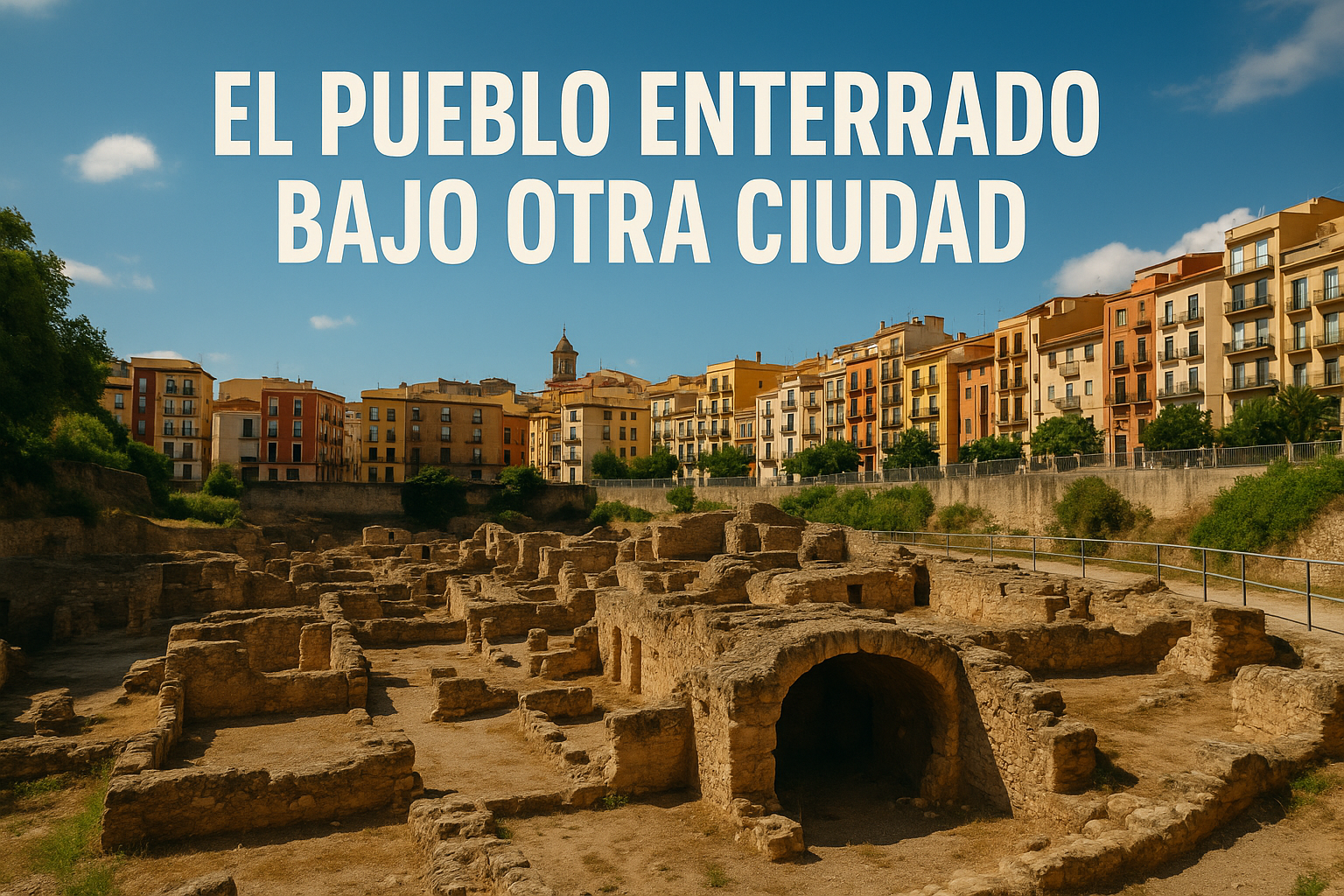 Imagen generada con IA para el artículo El pueblo enterrado bajo otra ciudad