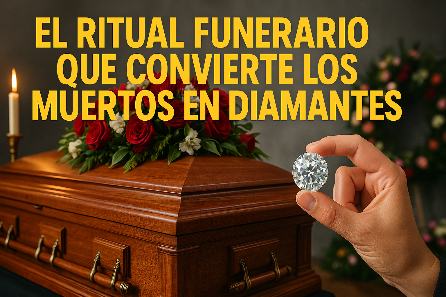 Imagen generada con IA para el artículo El ritual funerario que convierte los muertos en diamantes