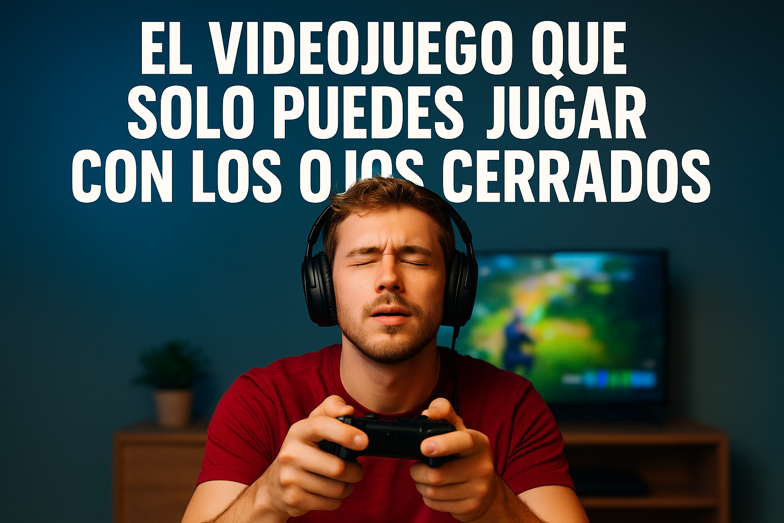 Imagen generada con IA para el artículo El videojuego que solo puedes jugar con los ojos cerrados