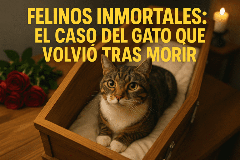 Imagen generada con IA para el artículo Felinos inmortales: el caso del gato que volvió tras morir
