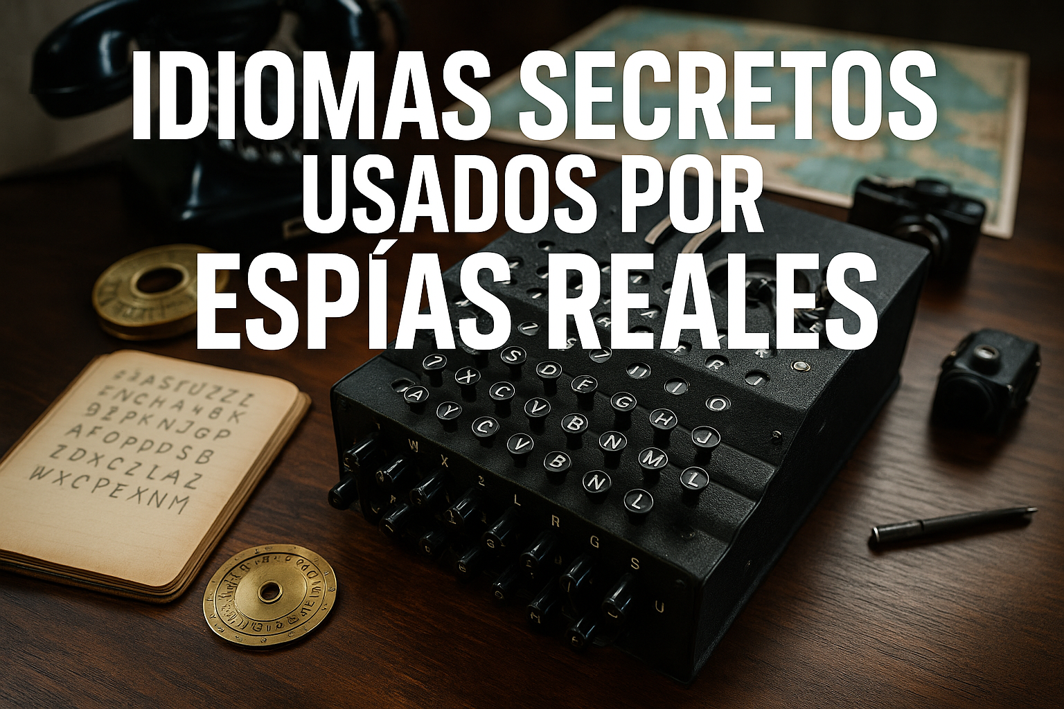 Imagen generada con IA para el artículo Idiomas secretos usados por espías reales