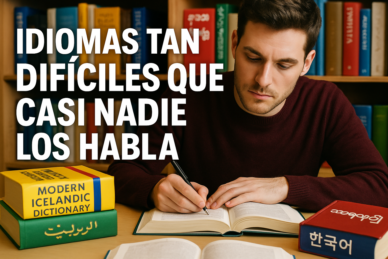 Imagen generada con IA para el artículo Idiomas tan difíciles que casi nadie los habla