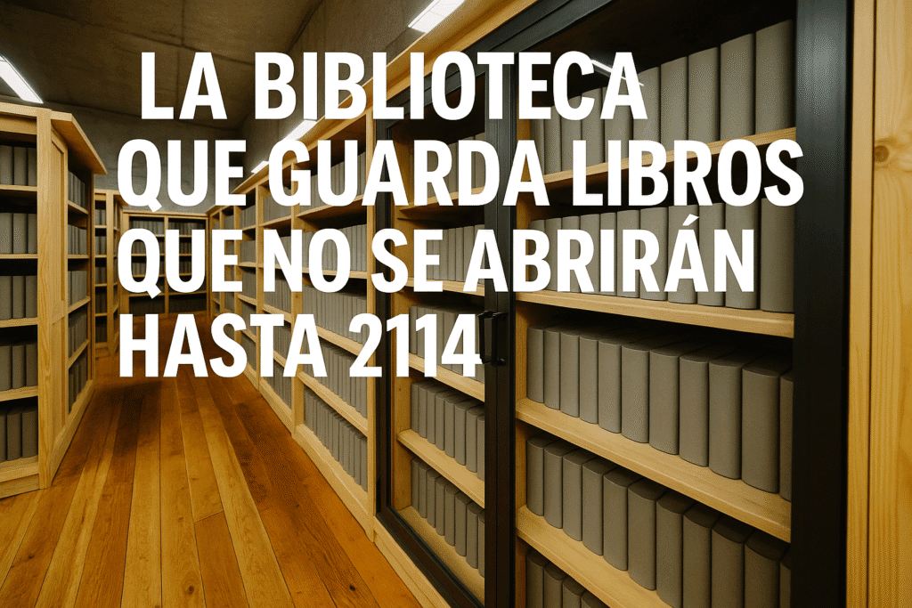 La biblioteca que guarda libros que no se abrirán hasta 2114 1 Imagen generada con IA para el artículo La biblioteca que guarda libros que no se abrirán hasta 2114