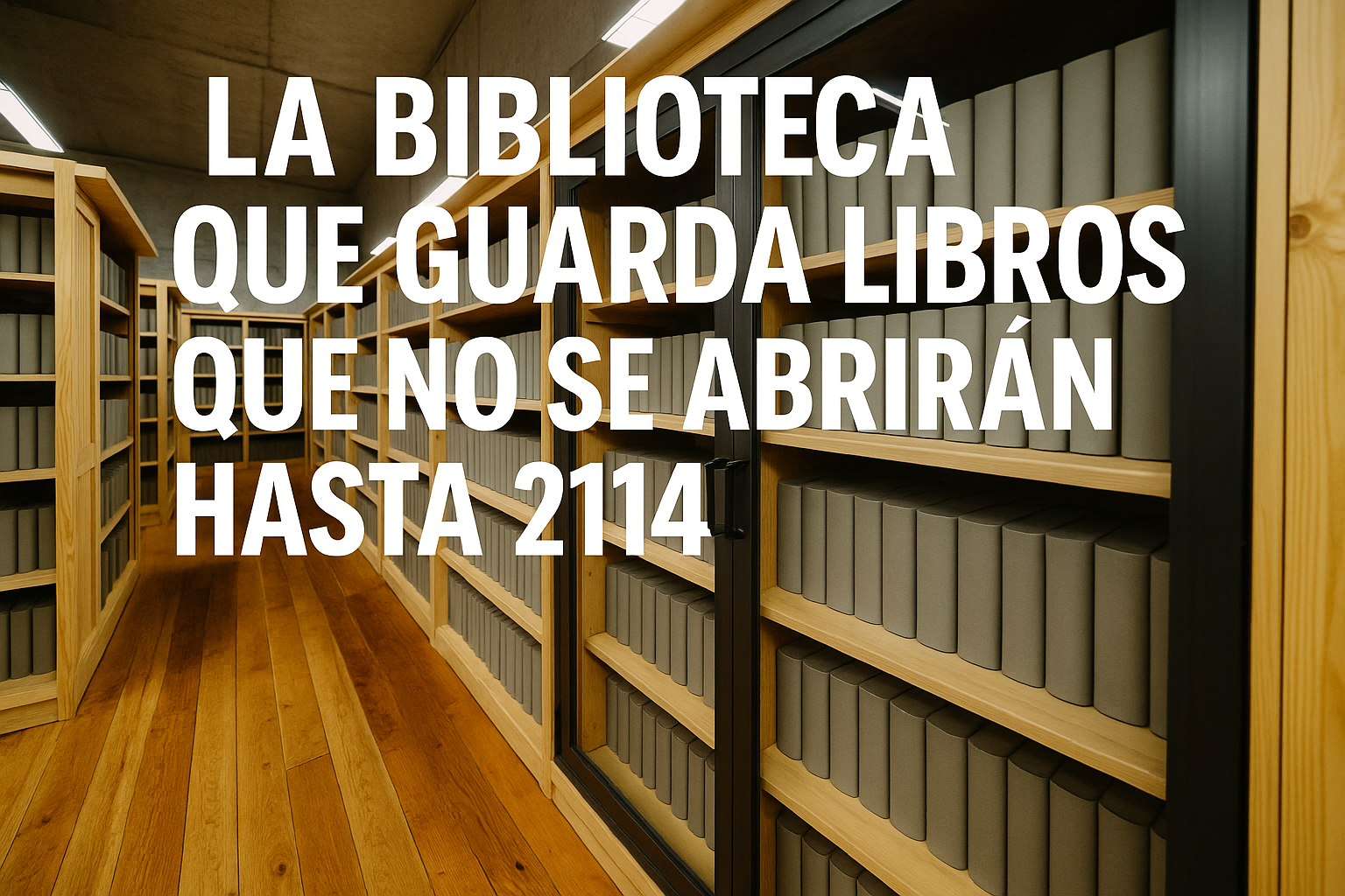 Imagen generada con IA para el artículo La biblioteca que guarda libros que no se abrirán hasta 2114