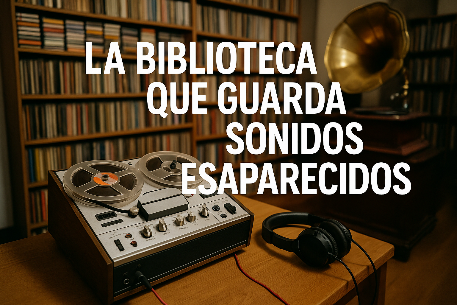 Imagen generada con IA para el artículo La biblioteca que guarda sonidos desaparecidos