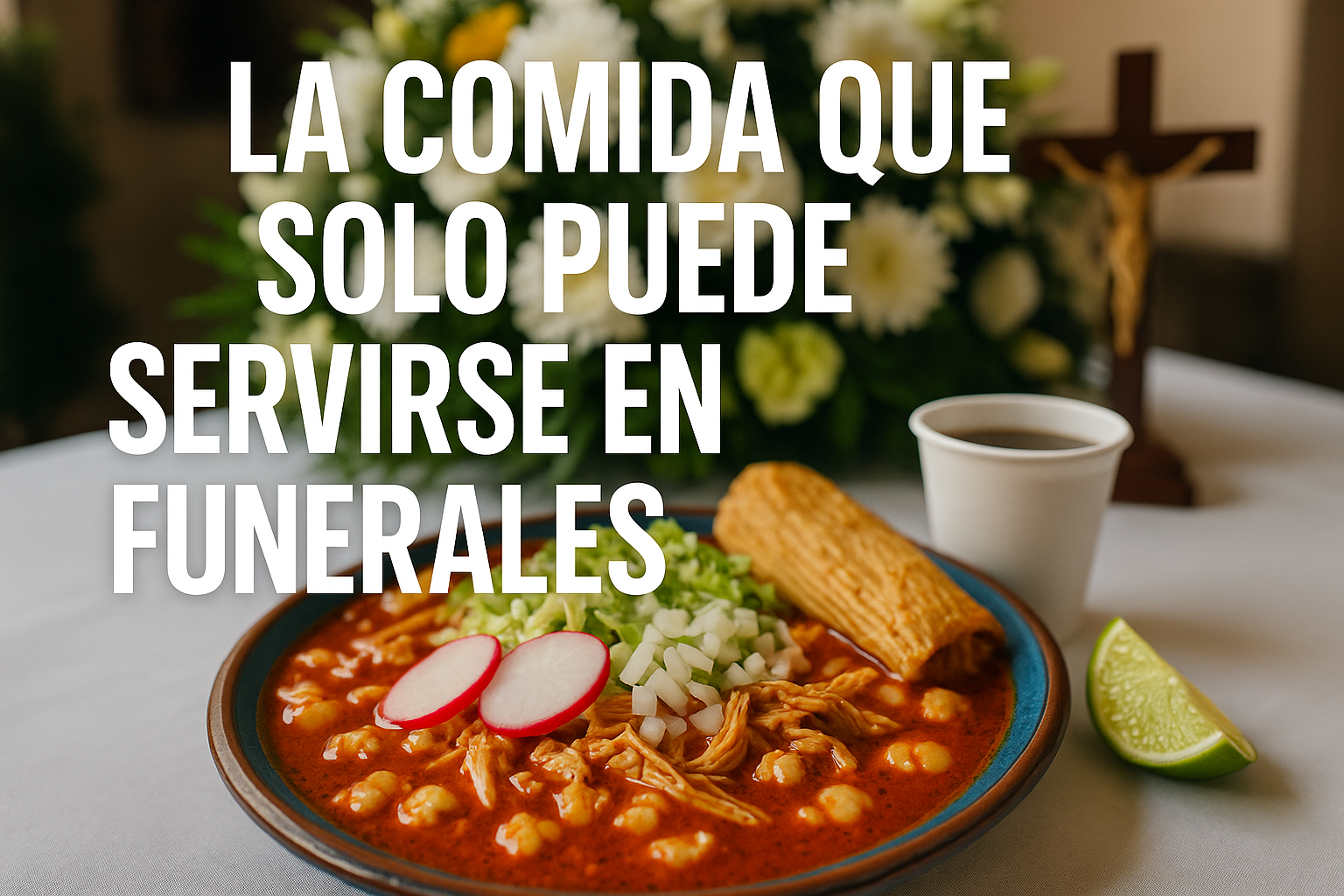 Imagen generada con IA para el artículo La comida que solo puede servirse en funerales