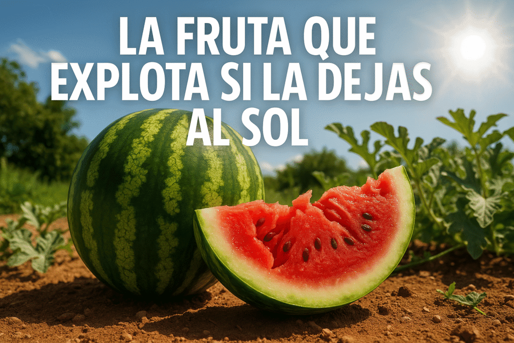 Imagen generada con IA para el artículo La fruta que explota si la dejas al sol