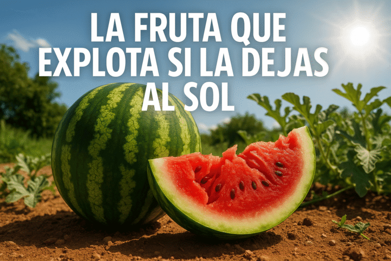 Imagen generada con IA para el artículo La fruta que explota si la dejas al sol