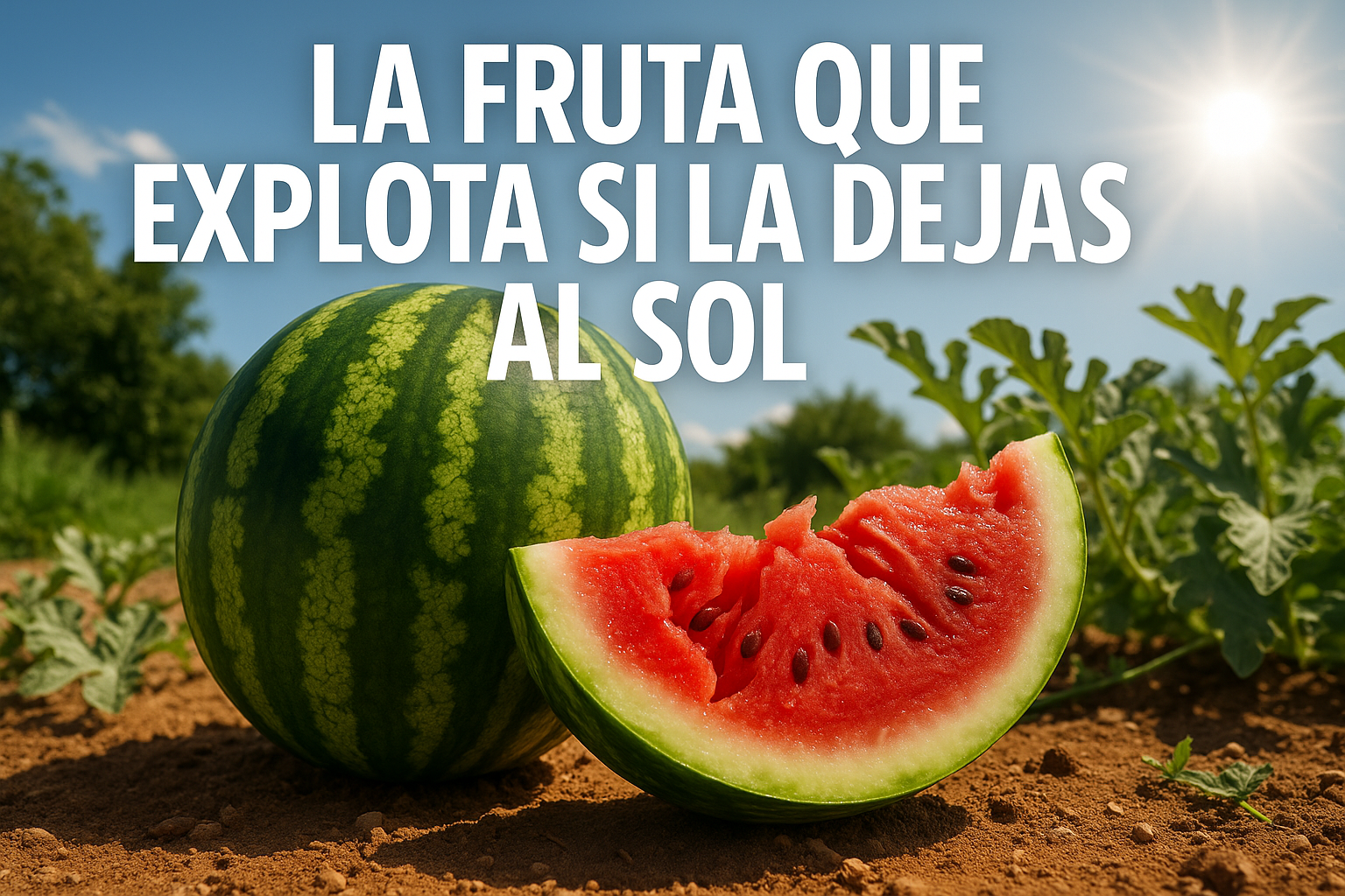Imagen generada con IA para el artículo La fruta que explota si la dejas al sol