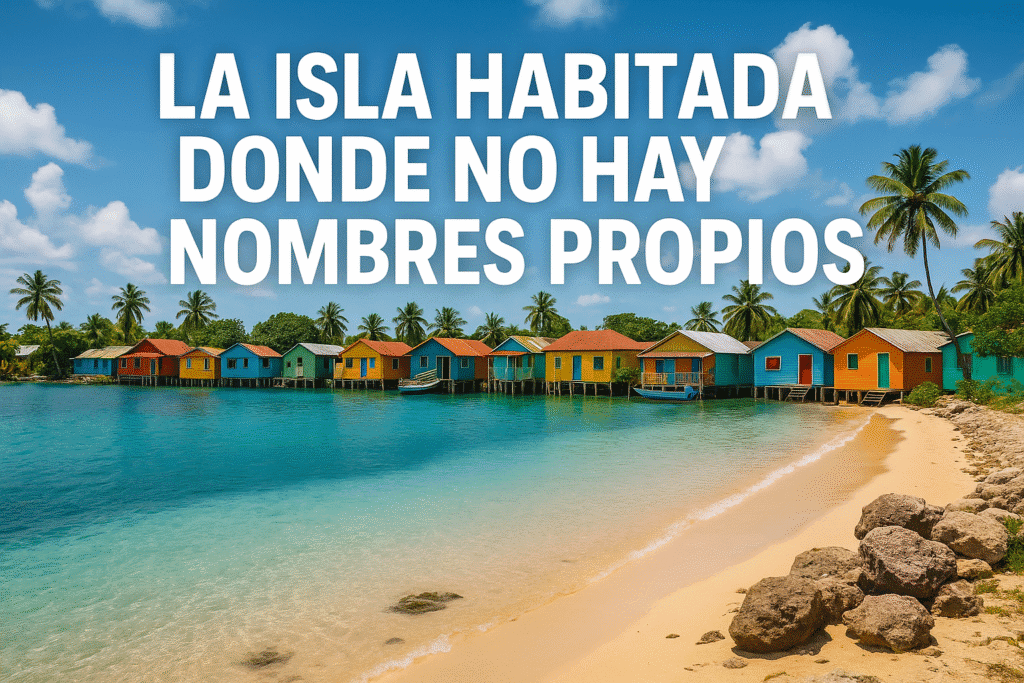 La isla habitada donde no hay nombres propios 1 Imagen generada con IA para el artículo La isla habitada donde no hay nombres propios