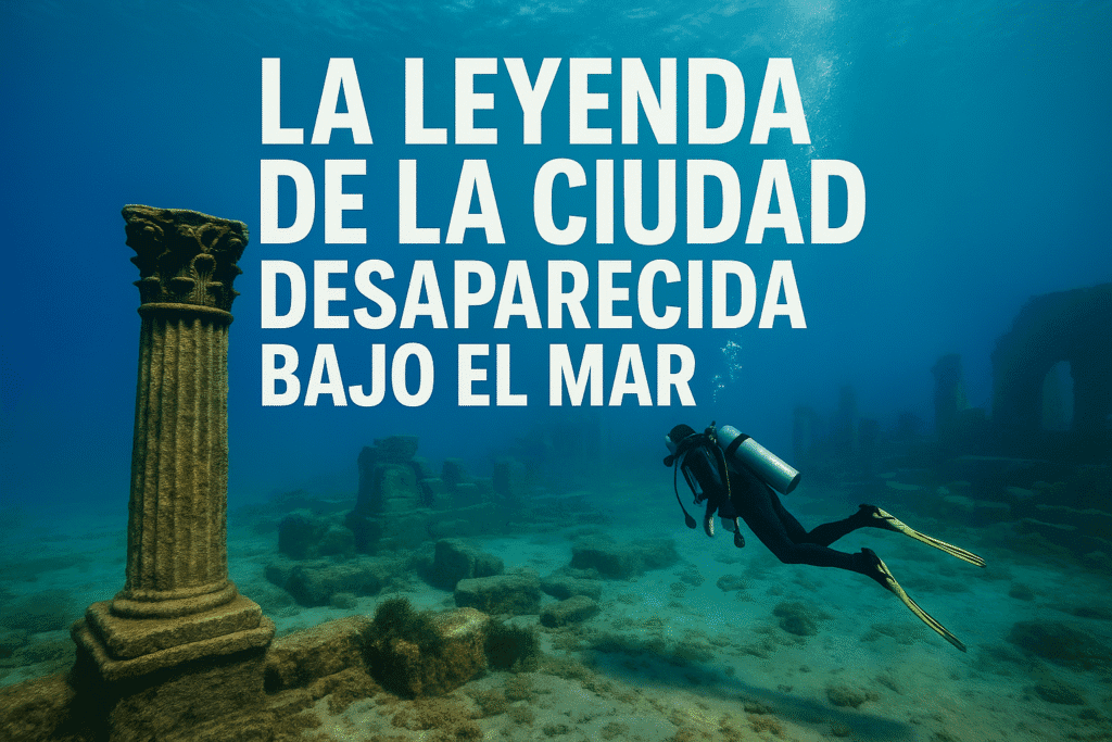 La leyenda de la ciudad desaparecida bajo el mar 1 Imagen generada con IA para el artículo La leyenda de la ciudad desaparecida bajo el mar