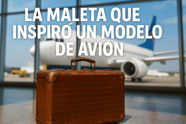 Imagen generada con IA para el artículo La maleta que inspiró un modelo de avión