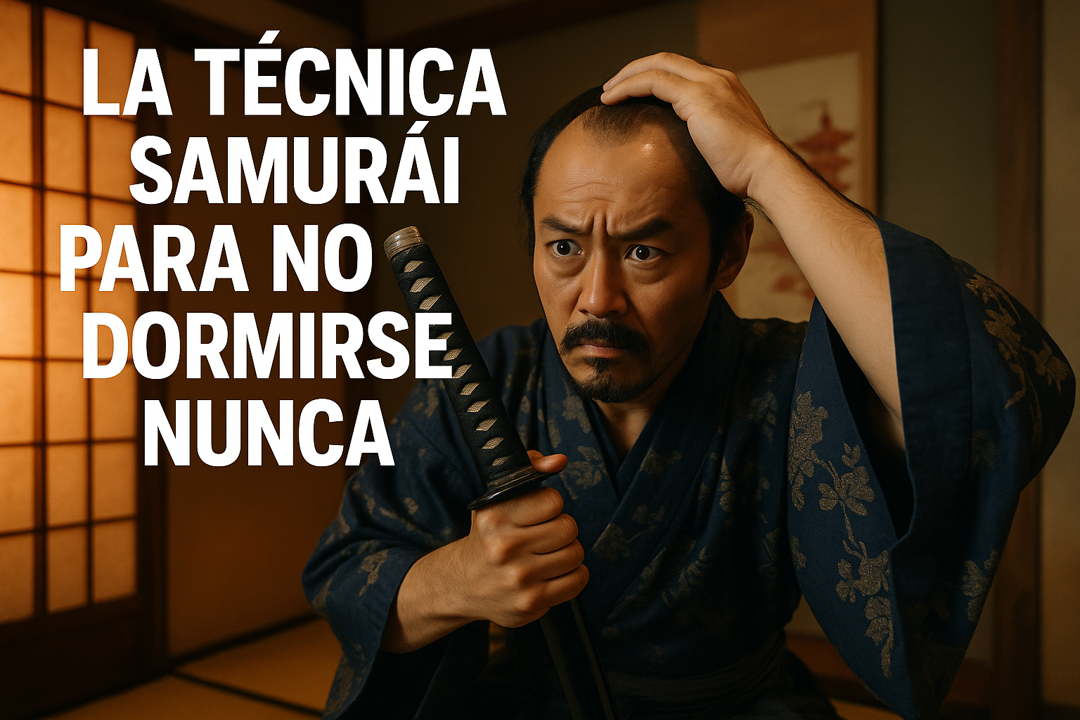 Imagen generada con IA para el artículo La técnica samurái para no dormirse nunca