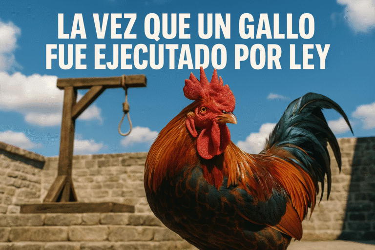 Imagen generada con IA para el artículo La vez que un gallo fue ejecutado por ley