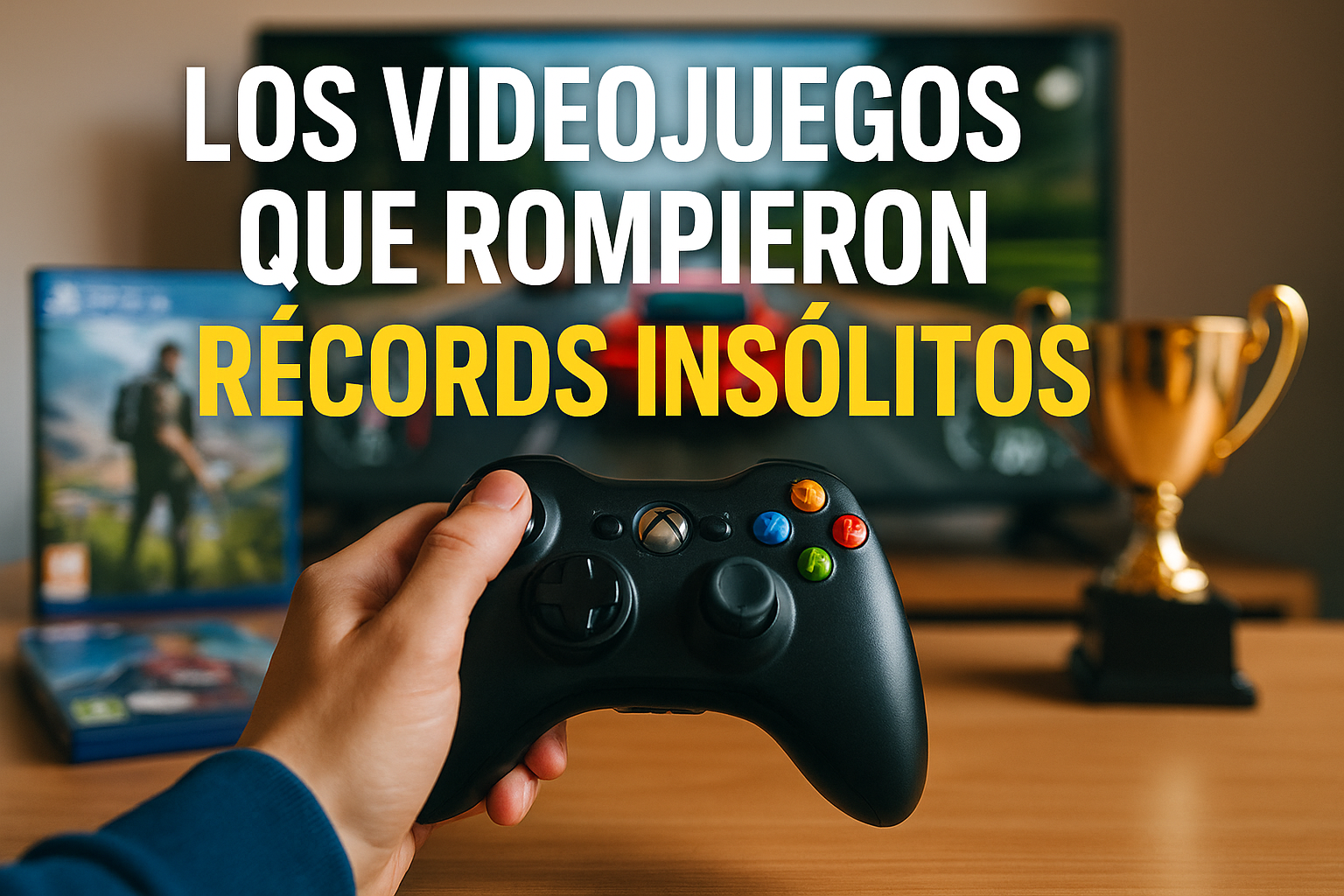 Imagen generada con IA para el artículo Los videojuegos que rompieron récords insólitos
