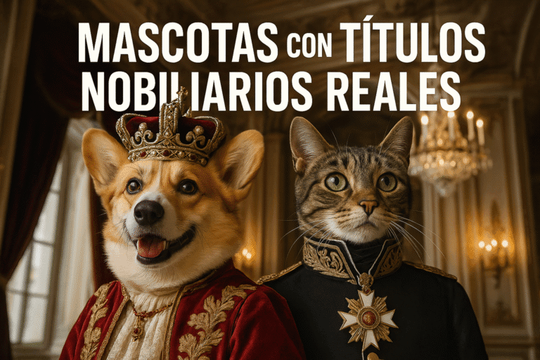 Imagen generada con IA para el artículo Mascotas con títulos nobiliarios reales