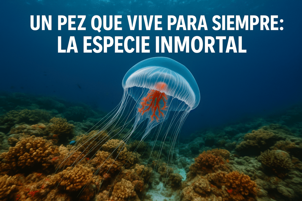Imagen generada con IA para el artículo Un pez que vive para siempre: la especie inmortal