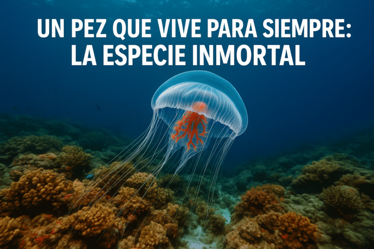 Imagen generada con IA para el artículo Un pez que vive para siempre: la especie inmortal