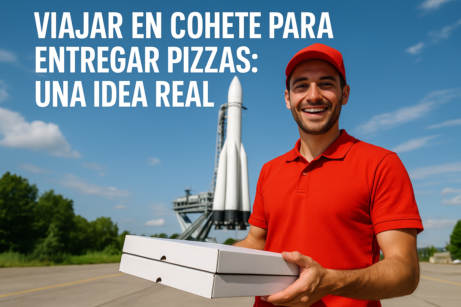 Imagen generada con IA para el artículo Viajar en cohete para entregar pizzas: una idea real