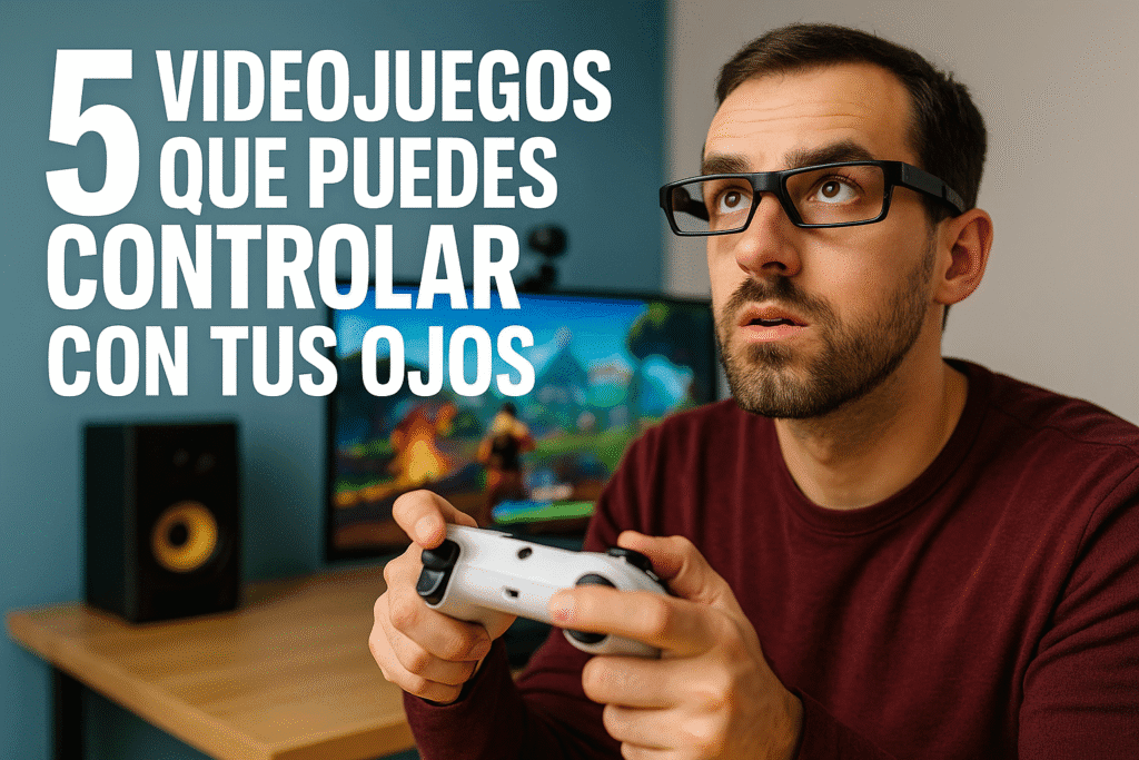 Juegos con eye-tracking: controla videojuegos con la mirada fácilmente 1 Imagen generada con IA para el artículo 5 videojuegos que puedes controlar con tus ojos
