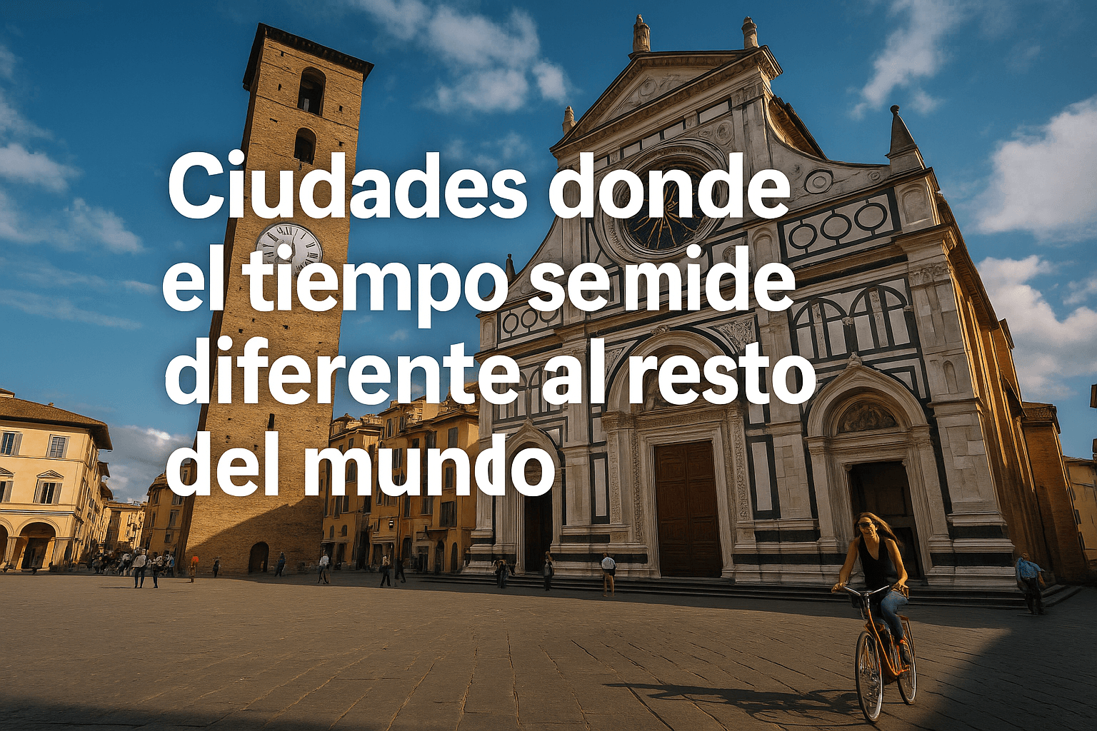 Lugares donde el tiempo se detiene: husos horarios raros y curiosos 1 Imagen generada con IA para el artículo Ciudades donde el tiempo se mide diferente al resto del mundo
