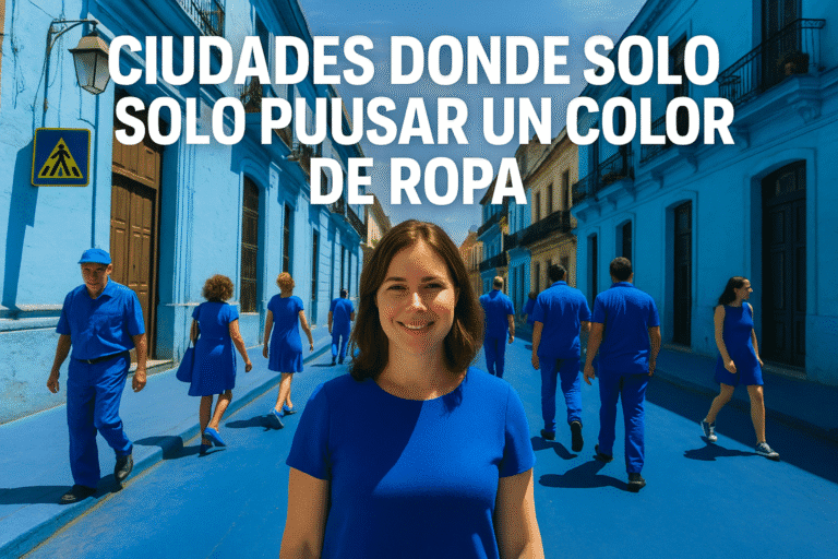 Imagen generada con IA para el artículo Ciudades donde solo puedes usar un color de ropa