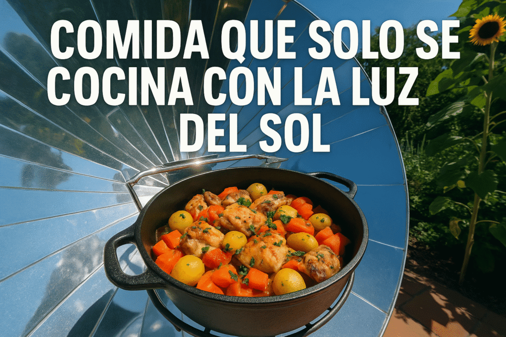Cocina solar: recetas ecológicas y deliciosas solo con la luz del sol 1 Imagen generada con IA para el artículo Comida que solo se cocina con la luz del sol