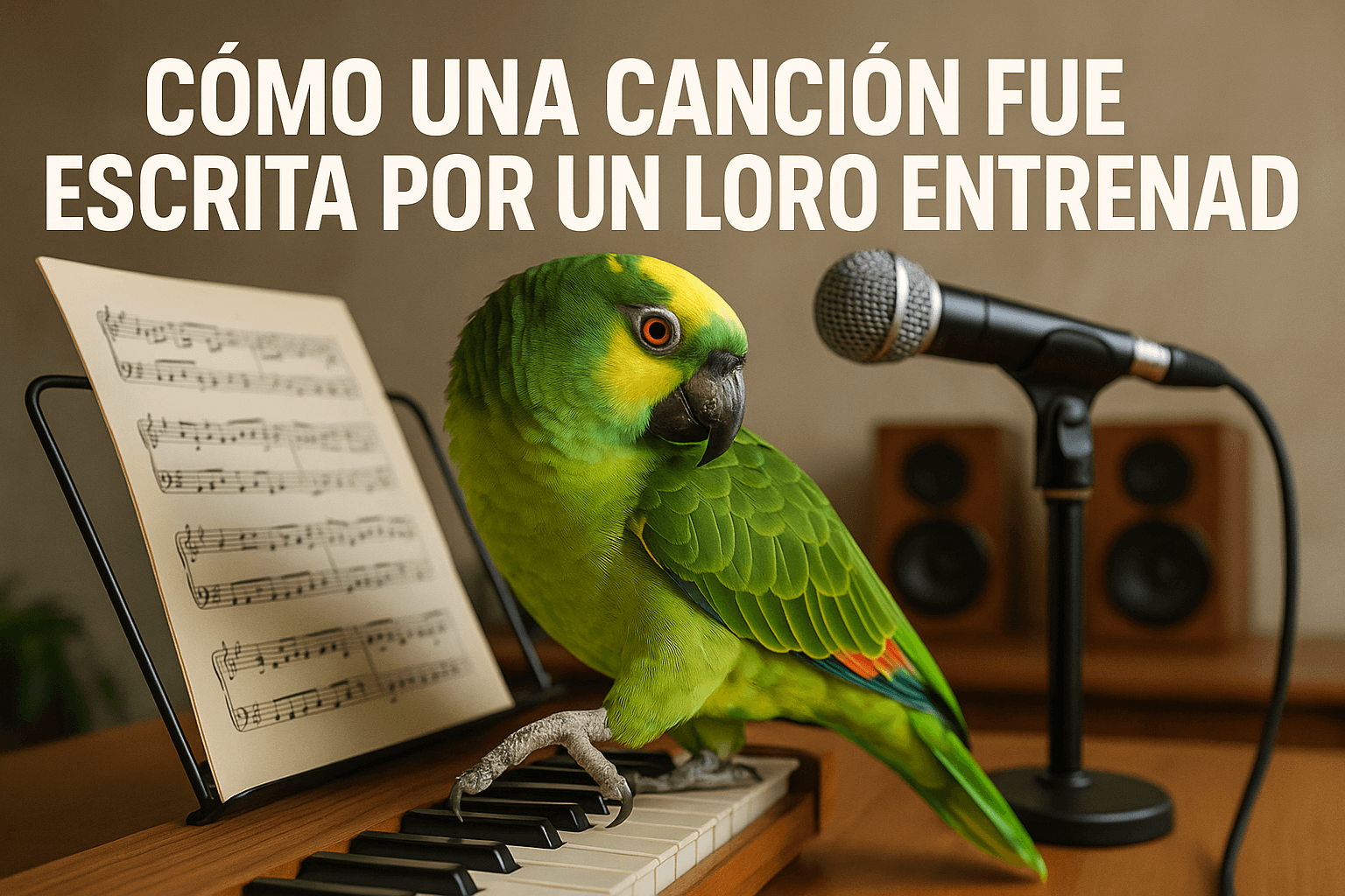 Loro compositor crea canción viral: música original que sorprende 1 Imagen generada con IA para el artículo Cómo una canción fue escrita por un loro entrenado