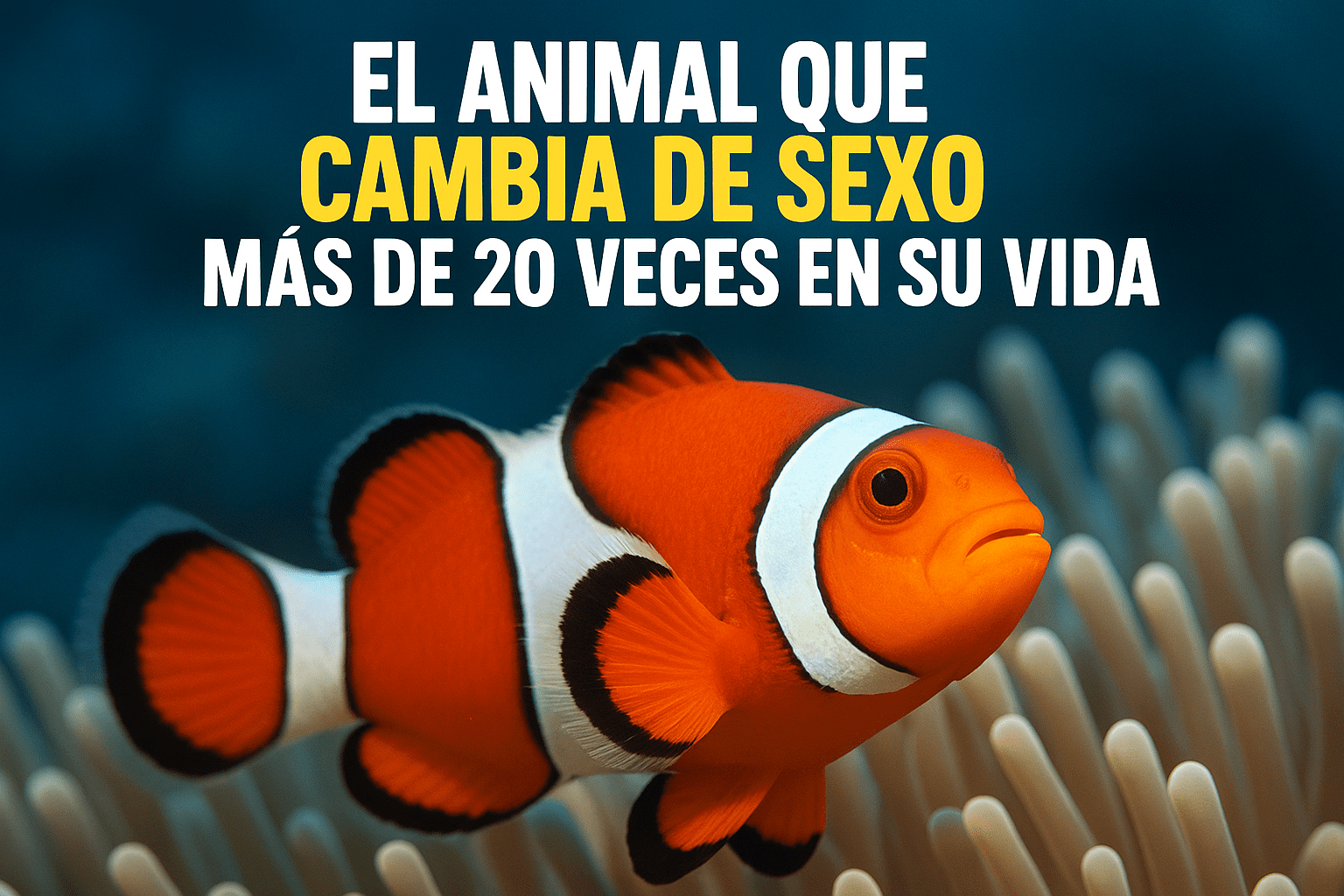 Imagen generada con IA para el artículo El animal que cambia de sexo más de 20 veces en su vida