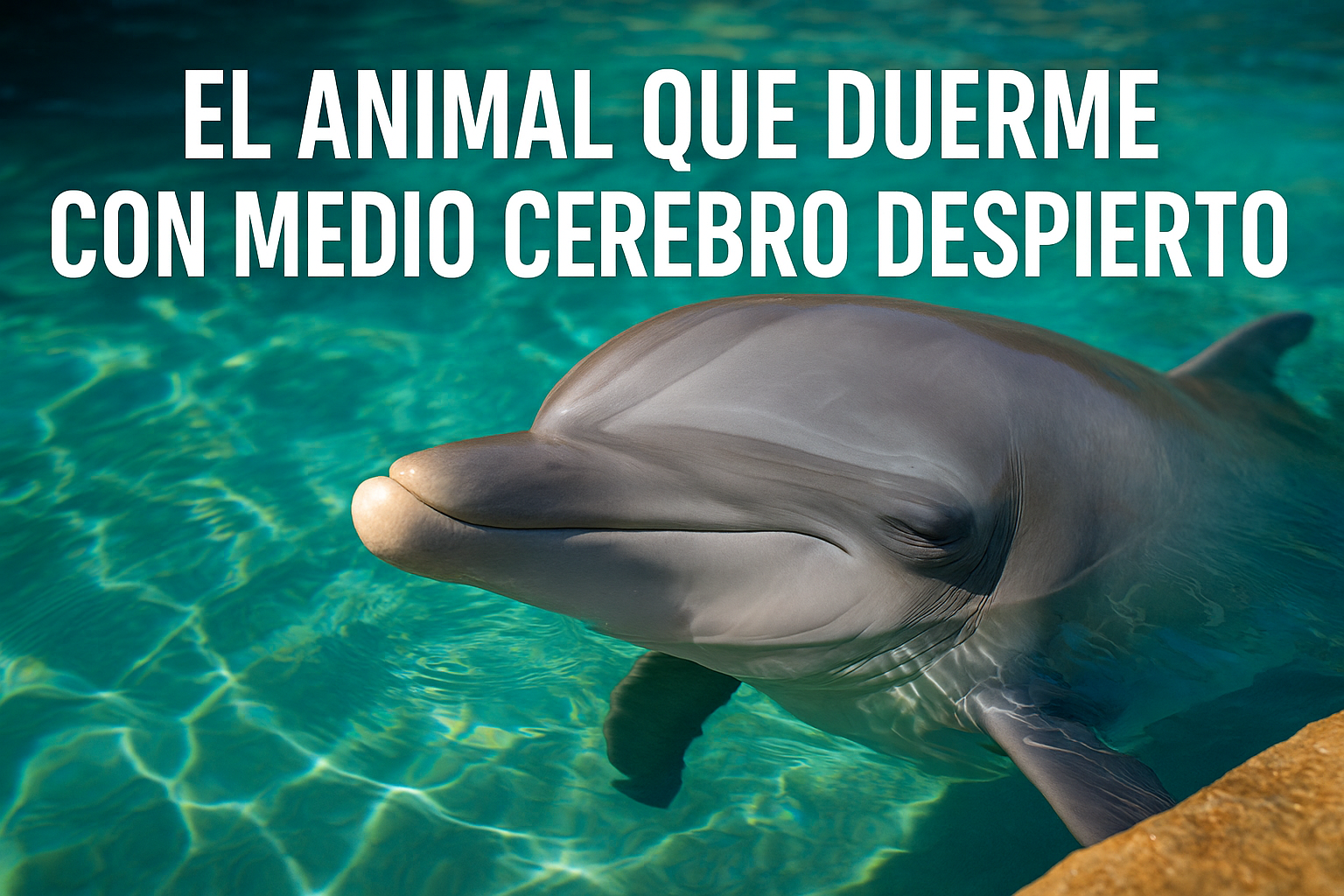 Imagen generada con IA para el artículo El animal que duerme con medio cerebro despierto