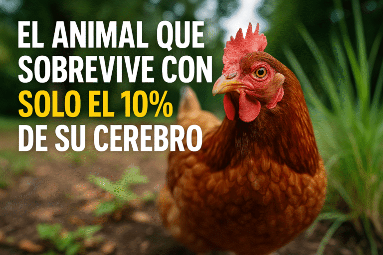 Imagen generada con IA para el artículo El animal que sobrevive con solo el 10% de su cerebro