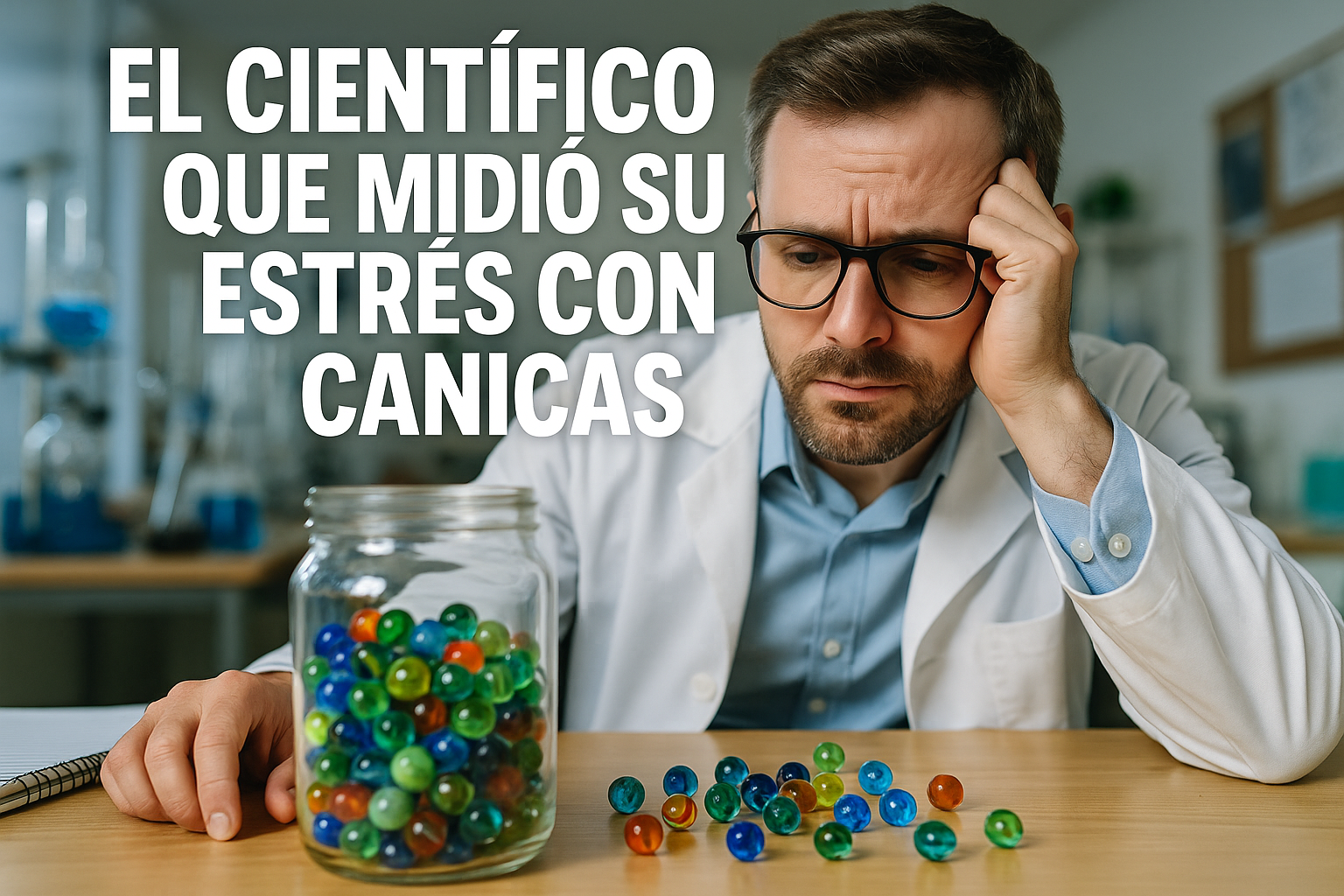 Imagen generada con IA para el artículo El científico que midió su estrés con canicas
