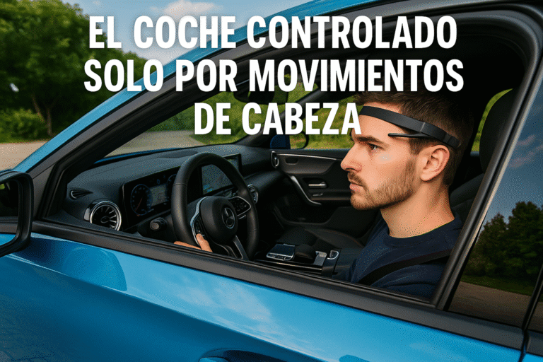 Imagen generada con IA para el artículo El coche controlado solo por movimientos de cabeza