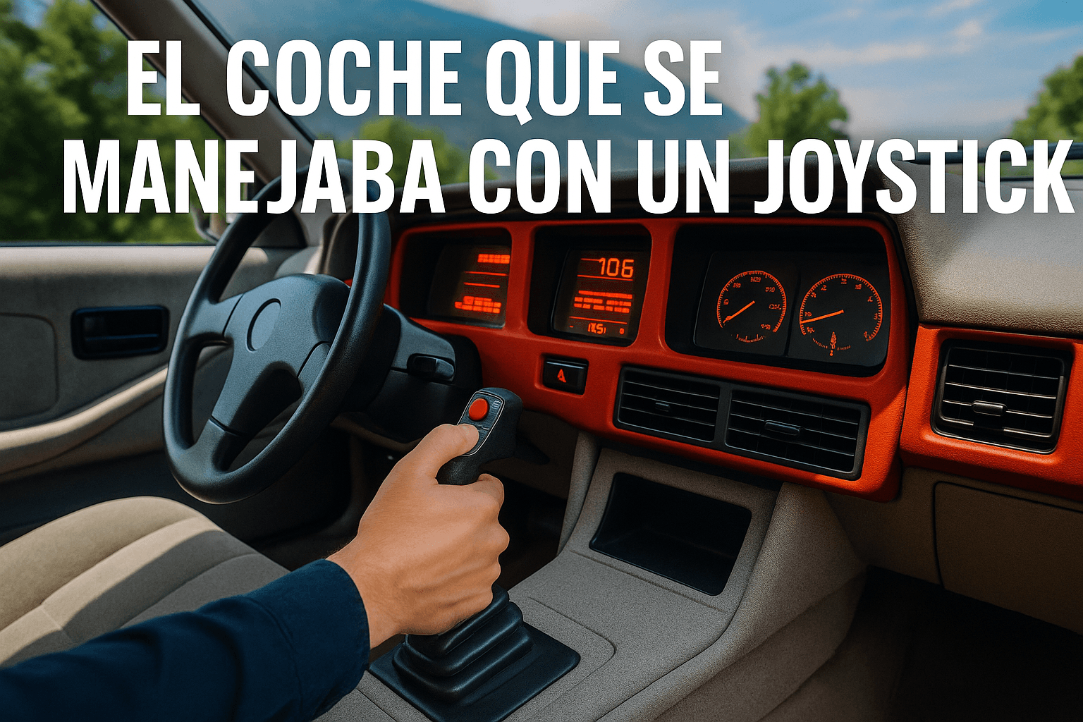 Imagen generada con IA para el artículo El coche que se manejaba con un joystick