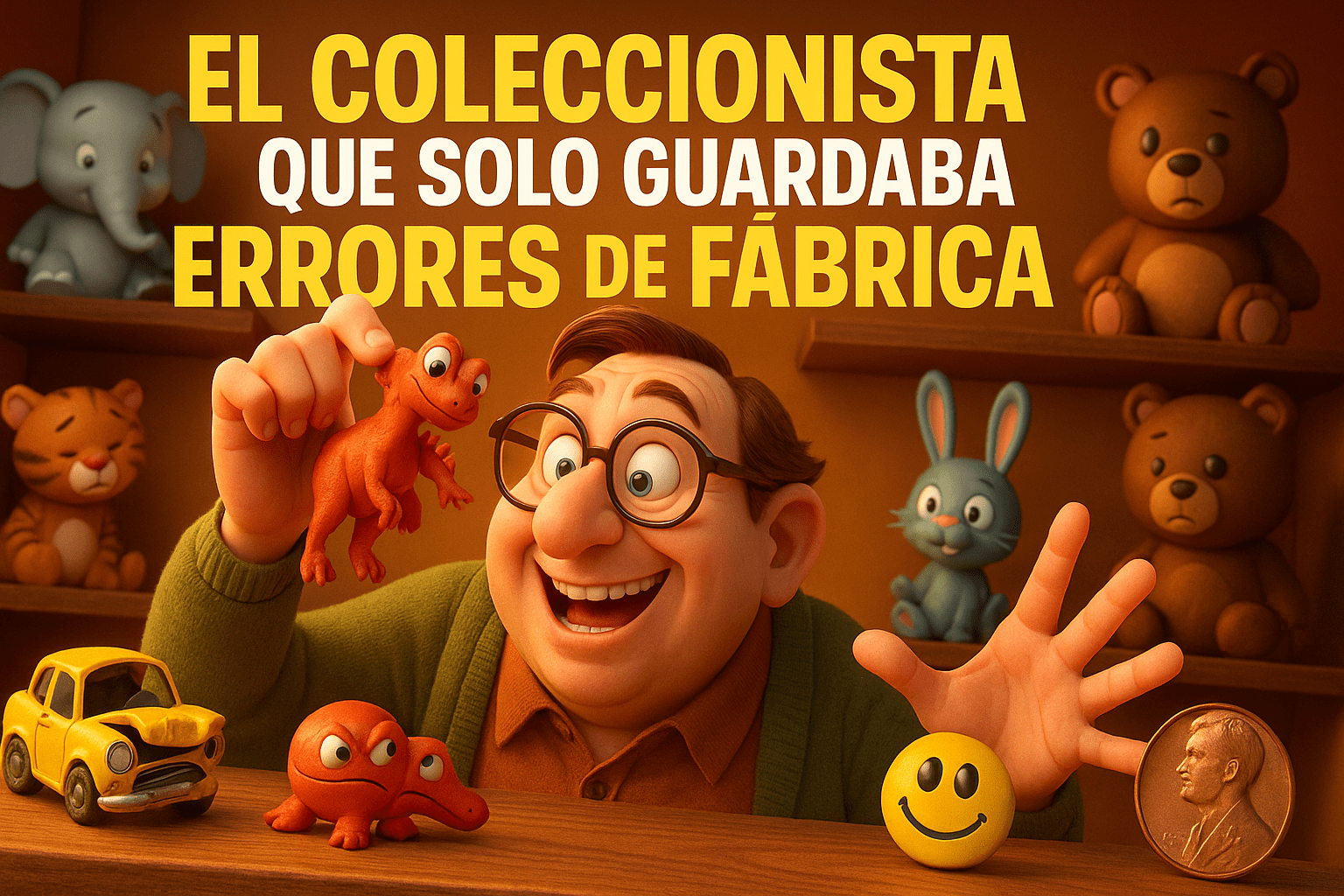 Imagen generada con IA para el artículo El coleccionista que solo guardaba errores de fábrica