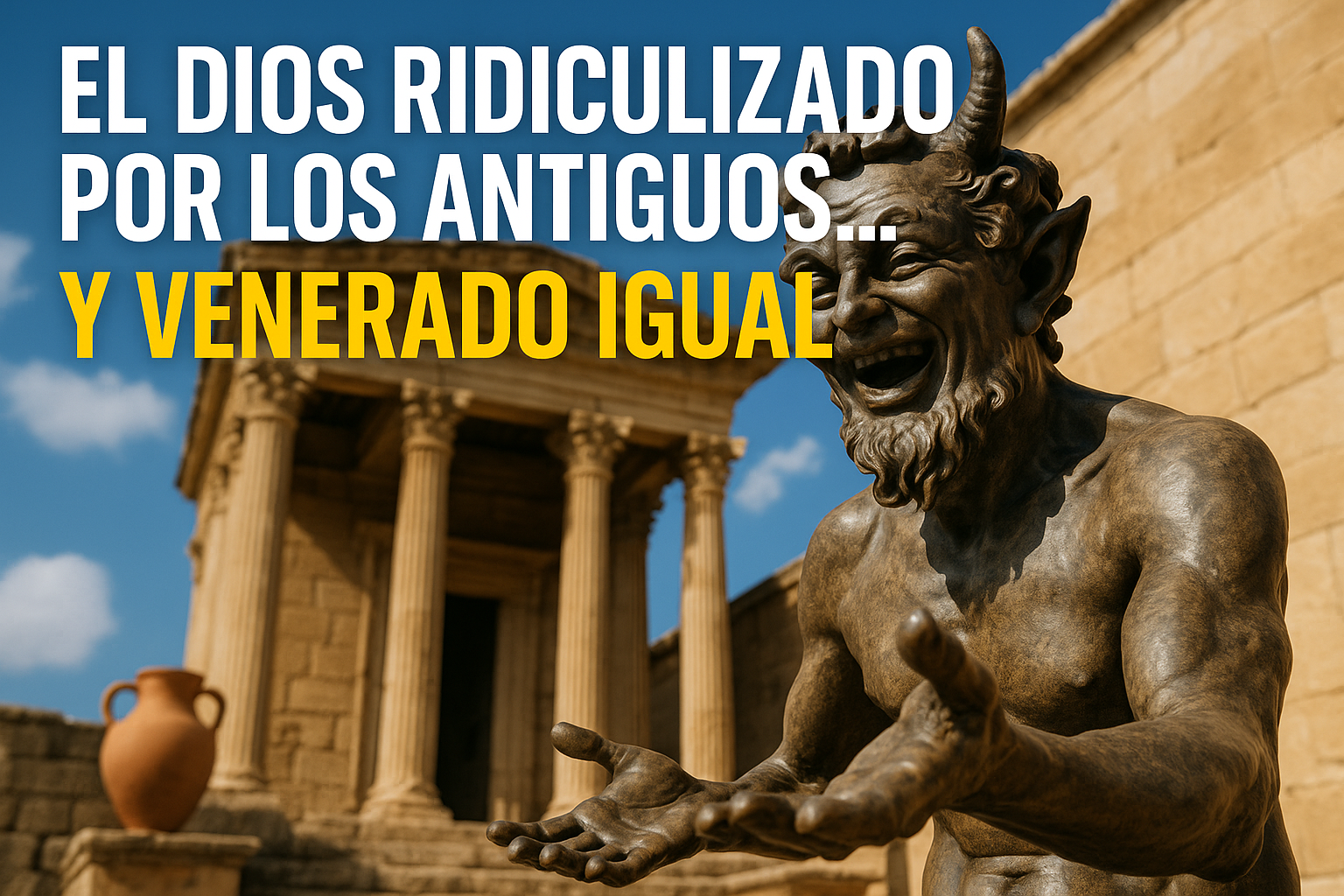 Imagen generada con IA para el artículo El dios ridiculizado por los antiguos... y venerado igual