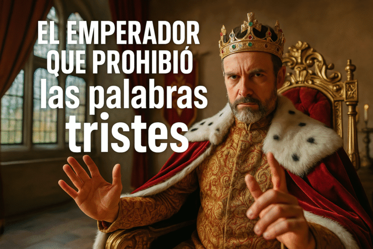 Imagen generada con IA para el artículo El emperador que prohibió las palabras tristes