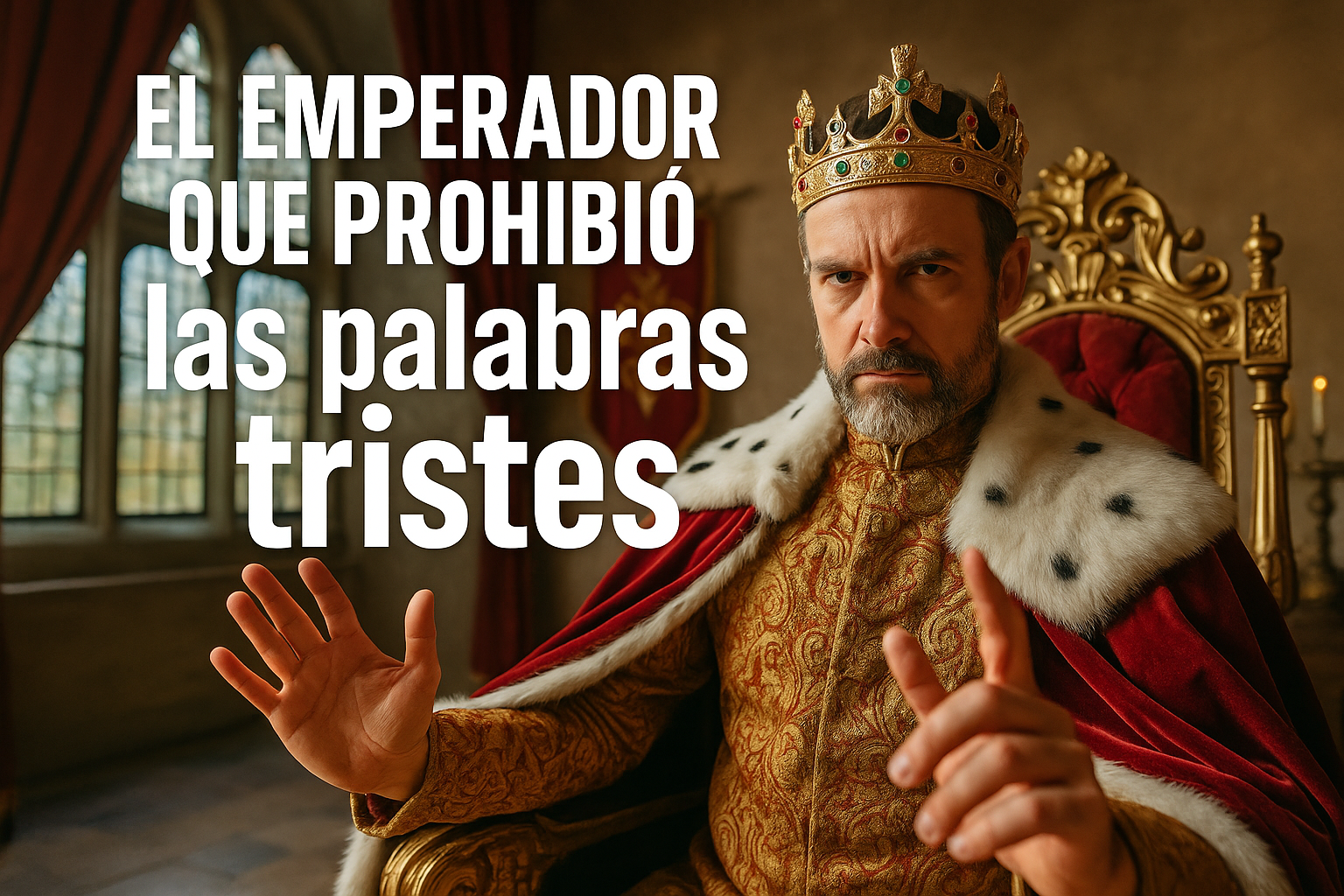 Imagen generada con IA para el artículo El emperador que prohibió las palabras tristes