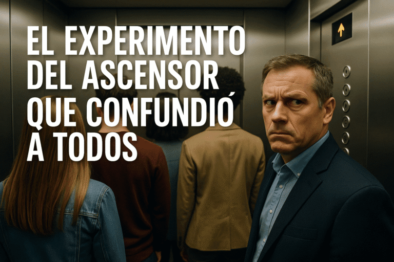 Imagen generada con IA para el artículo El experimento del ascensor que confundió a todos