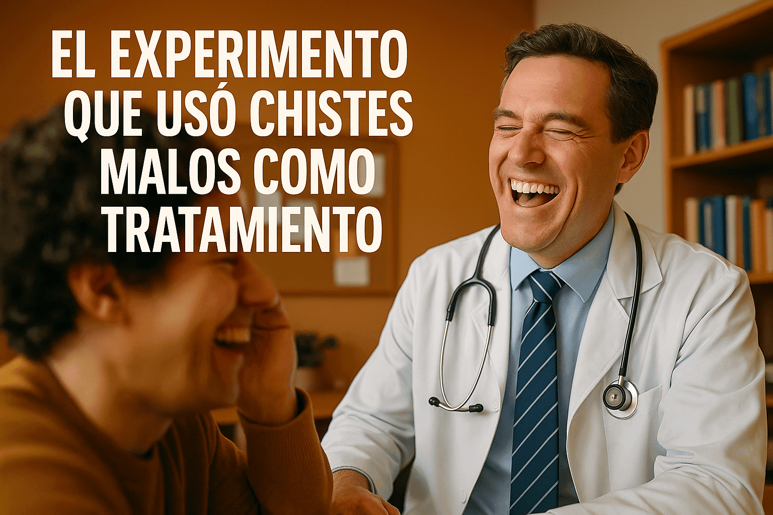 Imagen generada con IA para el artículo El experimento que usó chistes malos como tratamiento