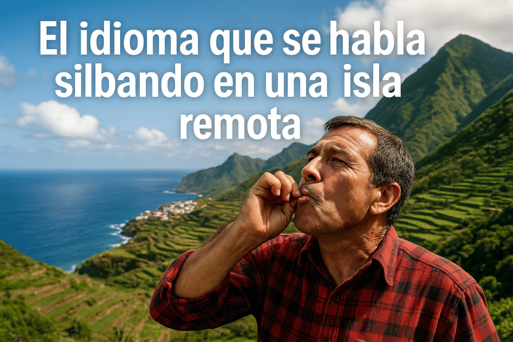 Imagen generada con IA para el artículo El idioma que se habla silbando en una isla remota