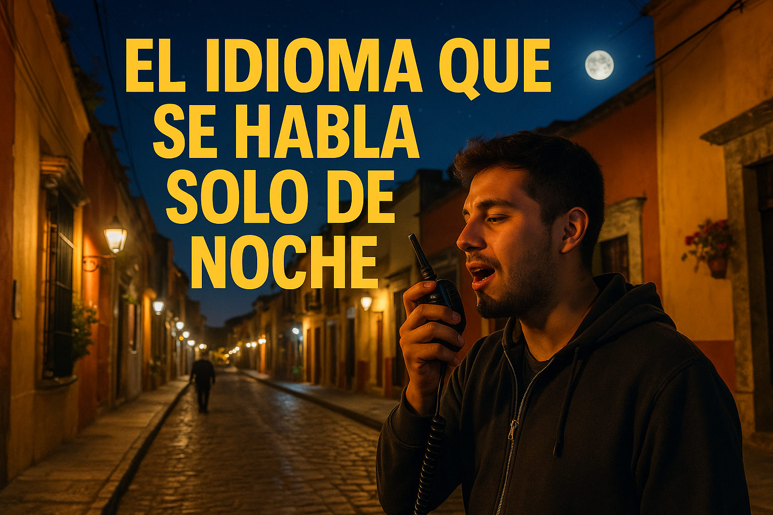Imagen generada con IA para el artículo El idioma que se habla solo de noche