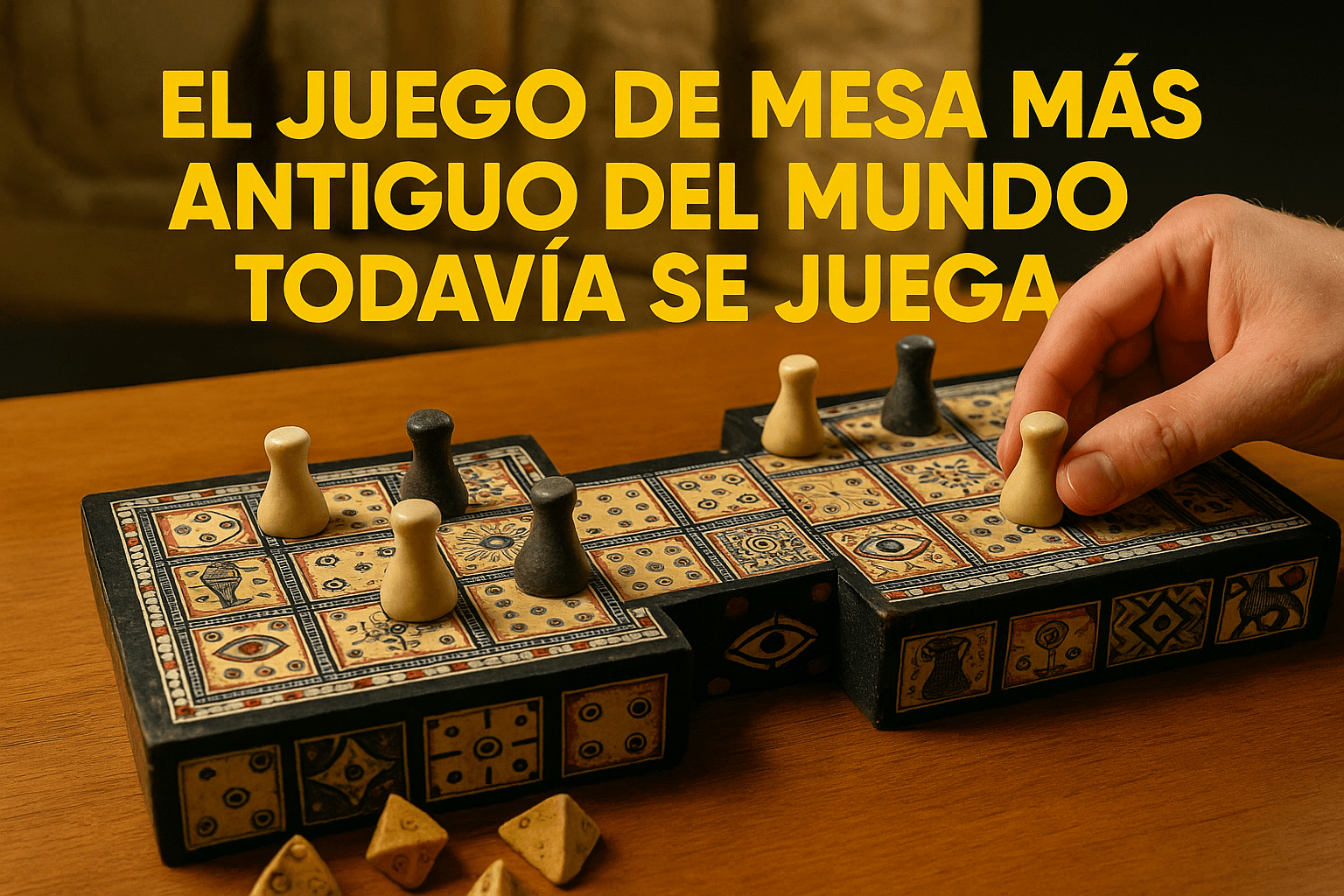 Imagen generada con IA para el artículo El juego de mesa más antiguo del mundo todavía se juega