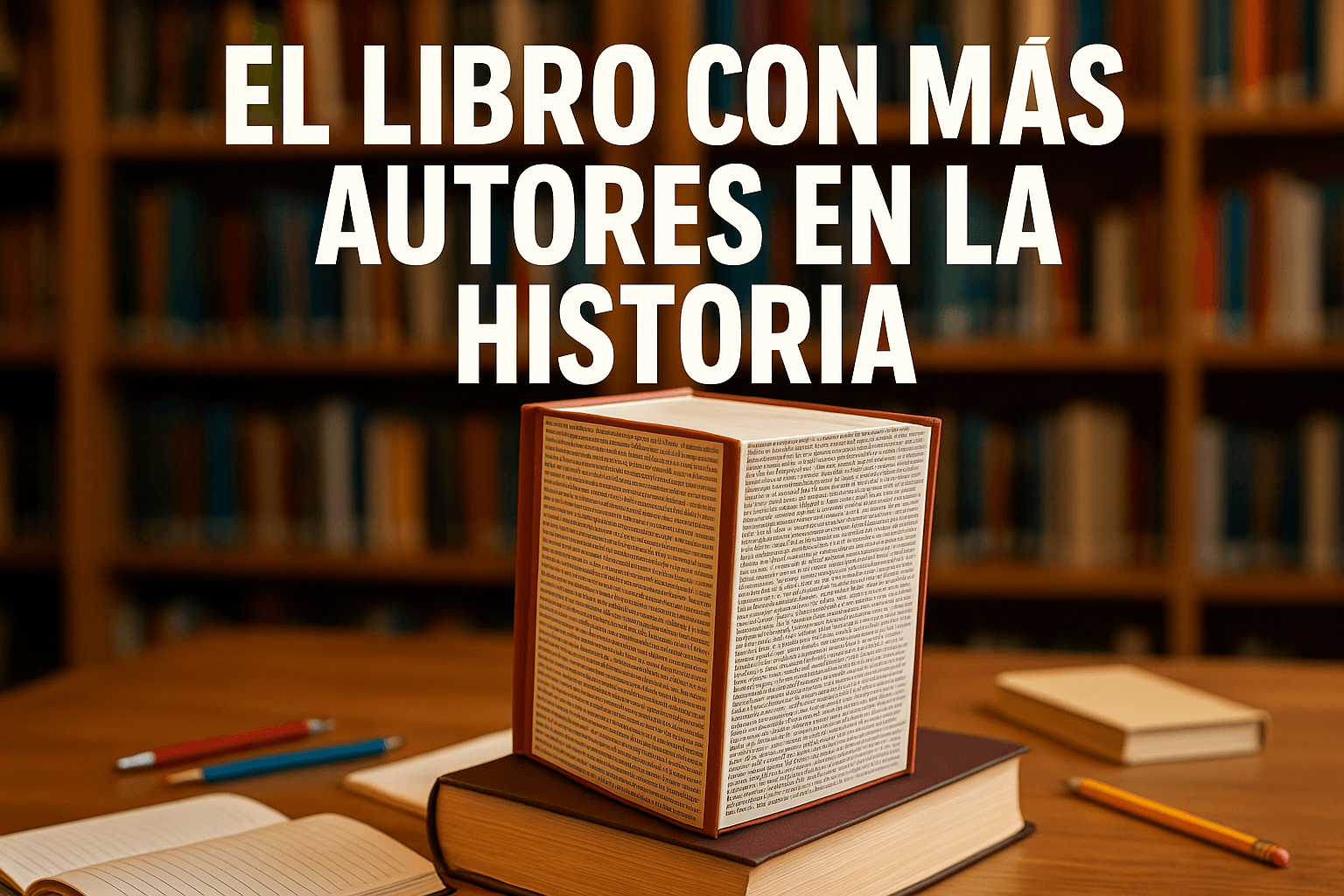 Imagen generada con IA para el artículo El libro con más autores en la historia