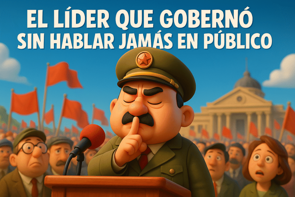 Imagen generada con IA para el artículo El líder que gobernó sin hablar jamás en público