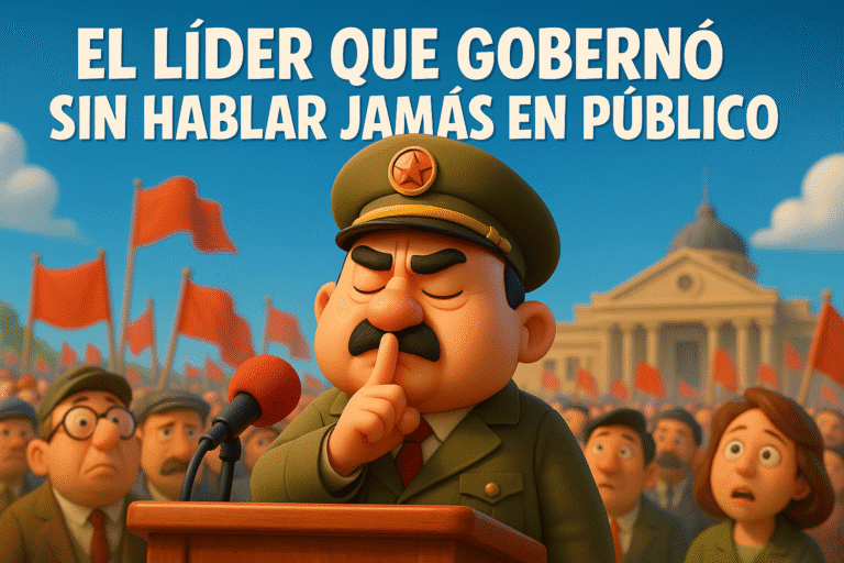Imagen generada con IA para el artículo El líder que gobernó sin hablar jamás en público