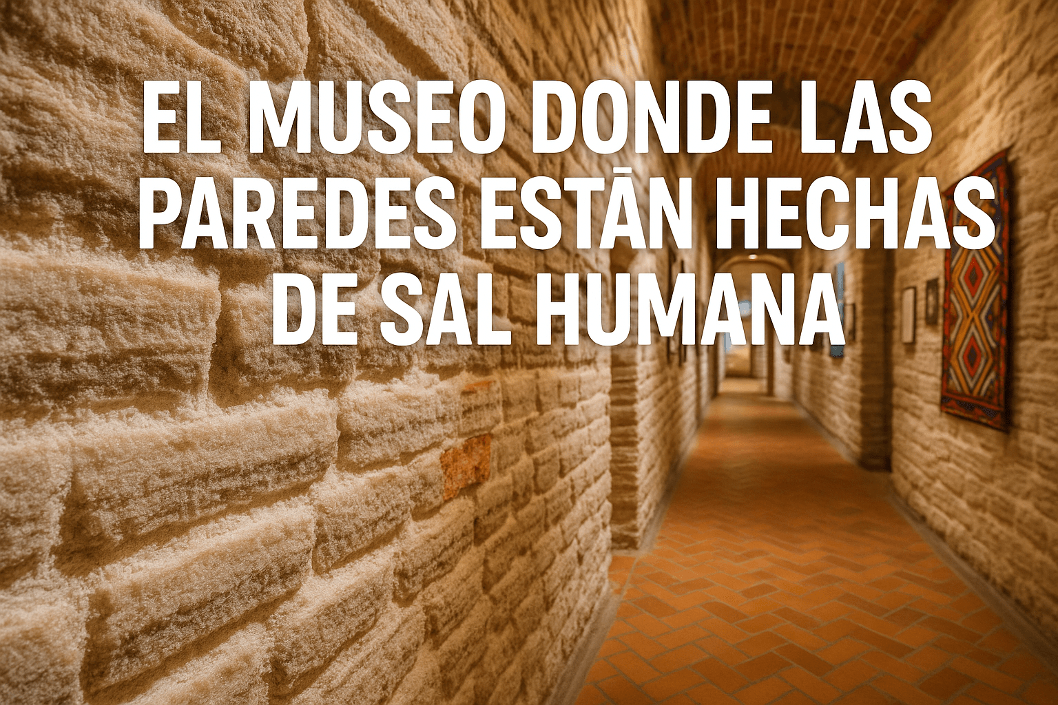 Imagen generada con IA para el artículo El museo donde las paredes están hechas de sal humana