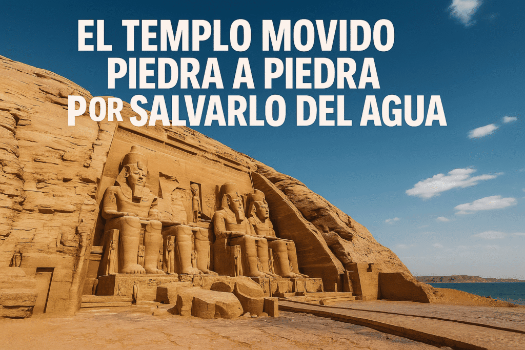 Imagen generada con IA para el artículo El templo movido piedra a piedra por salvarlo del agua